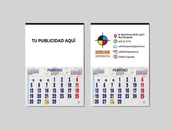 CALENDARIOS DE PARED CON FALDILLA